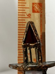 VTG Stained Glass Lighthouse Window Sun Catcher business Card Holder