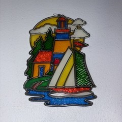 Lighthouse Plastic Window Hangings Panel, Suncatcher