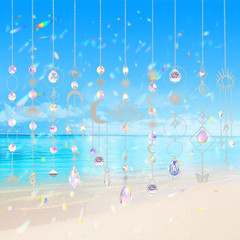 Sun Catchers, 10 Pcs Crystal Suncatcher Prism Hanging Kit with Chain Rainbow Mak