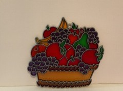 Fruit Basket Sun Catcher Window Decor 4.75” X 4.75” – LR2