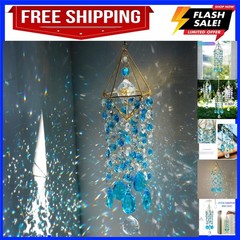 21.5” Crystal Suncatchers, Handmade Blue Suncatcher for Window Hanging Cryst…