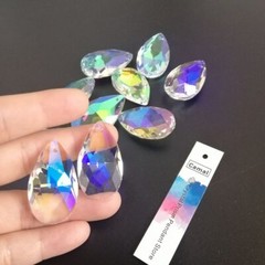 15Pcs AB Color 38mm Teardrop CRYSTAL Chandelier Pendant Lamp Prisms SunCatchers