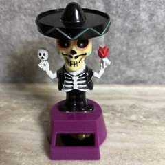Lot of 12 Dancing Solar Power Bobble Heads Easter Christmas Dia De Los Muertos