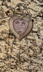 Heart Shaped GRANDMOTHER Window Sun Catcher W/HANGING BEADS- Missing Beads