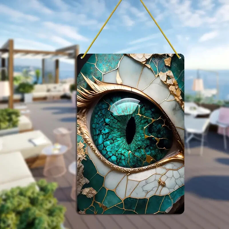 Vibrant Jade Dragon Eye Suncatcher Double Sided Round Acrylic Wall Art Decor