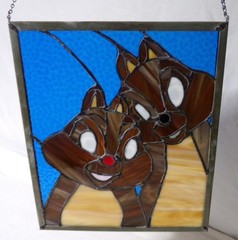 Flegner Stained Glass Chipmunks Suncatcher