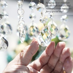 20pcs 38mm Clear Grid Chandelier Crystal Pendants,Crystals Beads for Chandeli…