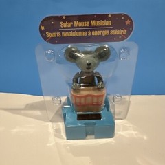 Solar Power Dancing Musician Mouse With Bongo Drums Bobble Toy