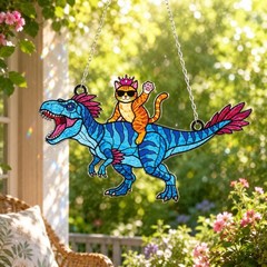 Princess Donut And Mongo Dungeon Crawler Window Hanging Flat Acrylic Suncatcher