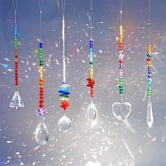 Colorful Crystal Glass Pendants – Chandelier Suncatchers Prisms, 6 Pack for Home