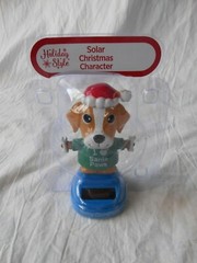NEW Solar Powered Dancing Merry Christmas Santa Dog Puppy Paws Bobble Head Toy