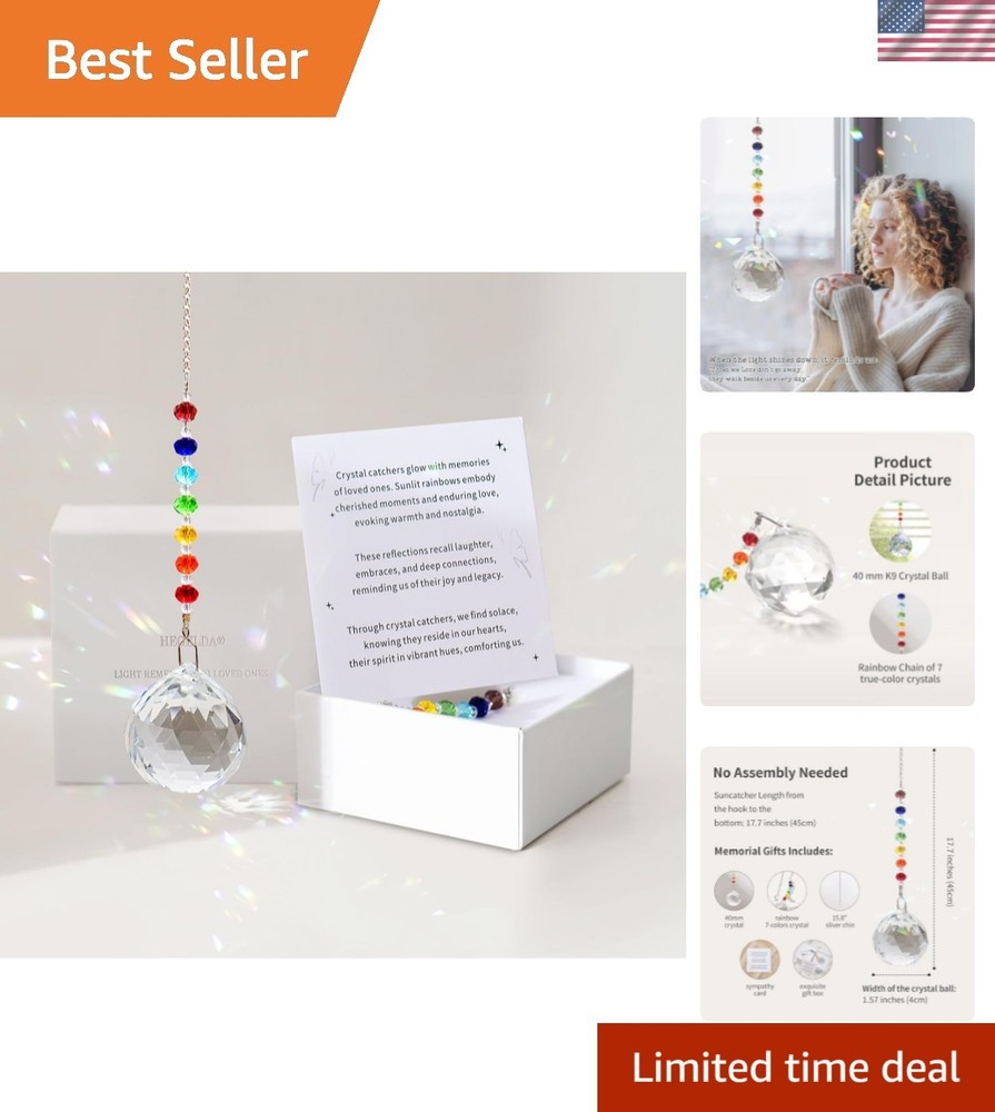 Sympathy Gifts for Loss of Loved One, Crystal Sun Catcher Rainbow Maker, Uniq…