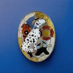 Sun Catcher Fire Fighter’s Best Friend Dalmatian Dog Ornament