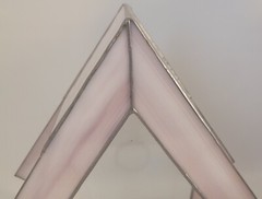 Rare Stained Glass Decorative 10″ Birdhouse Pink Glass ~ Damaged ~ Read Descrip.