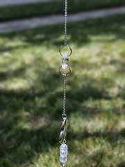 Paw Print Pet Memorial Suncatcher Heart Crystals Prisms Hanging Garden Decor