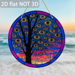 Tree of Life Evil Eye Acrylic Suncatcher Spooky Halloween Window Art Decor Gift