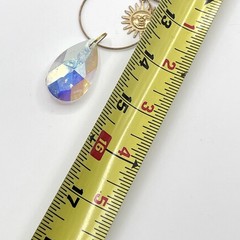 Celestial Moon Star Sun Suncatcher Crystal Chain Charm Window Gold 16”