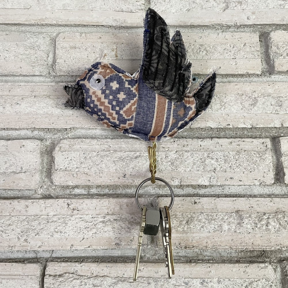 Recycled Fabric Bird Hanging Wall Hook