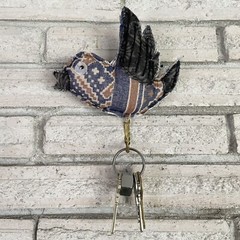 Recycled Fabric Bird Hanging Wall Hook