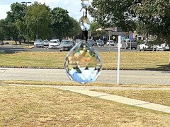 Glass Hanging Prism Ornament W/4 Smaller Prisms, Beautiful Sparkles!