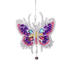 New Hand Beaded Butterfly Rear View Mirror Suncatcher