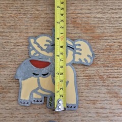Suncatcher BABY ELEPHANT Ornament Stained Glass Acrylic Metal Set Of 2
