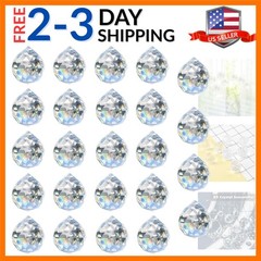 Crystal Prism Ball Sun Catcher – 24 Pack 20mm Hanging Decor for Windows, Wedd…