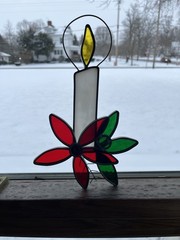 Vintage Lot of Christmas Suncatchers Candle & 2 Angels Beautiful Handmade Heavy