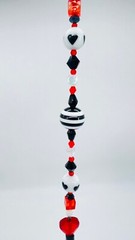 Beaded Suncatcher Black White Red Crystal Prism Hanging Patio Decor Yard Art