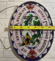 Majestic Sister Suncatcher Hand Painted Glass Art 8.5” X 6.5” Window Hanging
