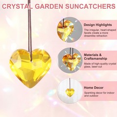 1 Pack Colorful Garden Suncatchers, Hanging Crystals for Windows [Yellow]