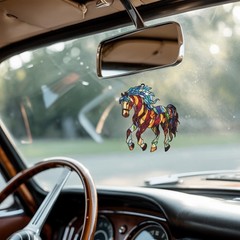 Horse Spiritual Acrylic Suncatcher, Boho Suncatchers for Window Hanging Ornam…