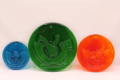 Set Of 3 VTG Holmegaard Michael Bang ~ Noah’s Ark Suncatchers ~ Studio Art Glass