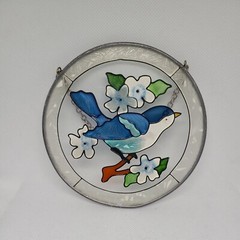 Suncatcher Bird with Flowers 4.5″