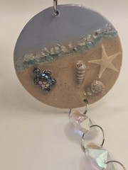 Handmade Clay Suncatcher Beach Theme Turtle Sand