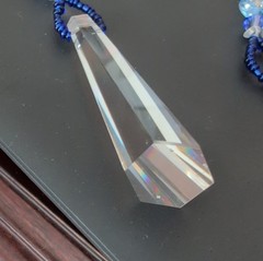 Blue Clear Silver Glass Beaded Suncatcher Hanging Ornament for Any Room Adults