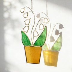 Lily of the Valley Suncatcher 8″ Stained Glass Window Hanging Gift for Moms