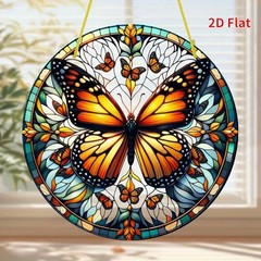 Flat Retro Butterfly Bohemian Acrylic Hanging Decor for Home Garden Suncatcher