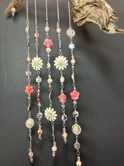 Suncatcher Driftwood Decor Orange Flowers Sliver