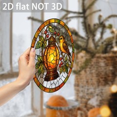 2D Flat Acrylic Panel Sun Catcher Lanterns Birds Window Hanging for Living Room