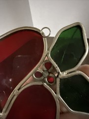 Vintage Stained Glass Multicolor Christmas Bells Suncatcher