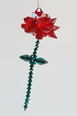 Red Rose Flower Suncatcher made with Swarovski Crystal – Gift Box