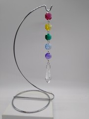 Handmade w/ Swarovski Crystal Rainbow Octagon & Clear Teardrop Suncatcher/ Prism