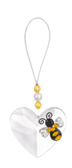 Ganz Crystal Expressions Acrylic Clear Heart w/BEE Suncatcher +Card “BeeLieve