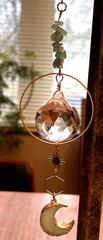 Beautiful Crystal Sun Catcher Moon Druzy Crystal Charm Window