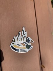 Vintage Stained Glass Mallard Duck With Cattails Window Suncatcher 3.5″x3.5″