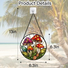Stained Glass Window Hanging, Leaves Suncatcher for Doors Home Sun Catchers D…