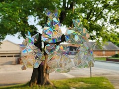 5 Rabbit Window Clings, Vinyl Suncatcher, Static Cling Rainbow Sticker Glass Art