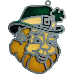 Leprechaun Sun Catch Glass Acrylic Metal Vintage St Patrick’s Day