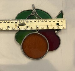 Stained leaded Glass hanging window SUNCATCHER fruit Orange Pear Apple fruit